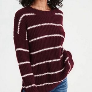 💓 american eagle red & white knit sweater !!